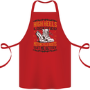 Female Biker Boots Funny Motorcycle Cotton Apron 100% Organic Red