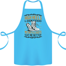 Female Biker Boots Funny Motorcycle Cotton Apron 100% Organic Turquoise