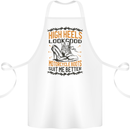 Female Biker Boots Funny Motorcycle Cotton Apron 100% Organic White
