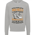 Female Biker Boots Funny Motorcycle Kids Sweatshirt Jumper Sports Grey
