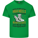 Female Biker Boots Funny Motorcycle Kids T-Shirt Childrens Irish Green