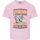 Female Biker Boots Funny Motorcycle Kids T-Shirt Childrens Light Pink