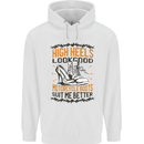 Female Biker Boots Funny Motorcycle Mens 80% Cotton Hoodie White