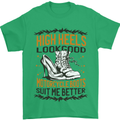 Female Biker Boots Funny Motorcycle Mens T-Shirt 100% Cotton Irish Green