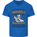 Female Biker Boots Funny Motorcycle Mens V-Neck Cotton T-Shirt Royal Blue