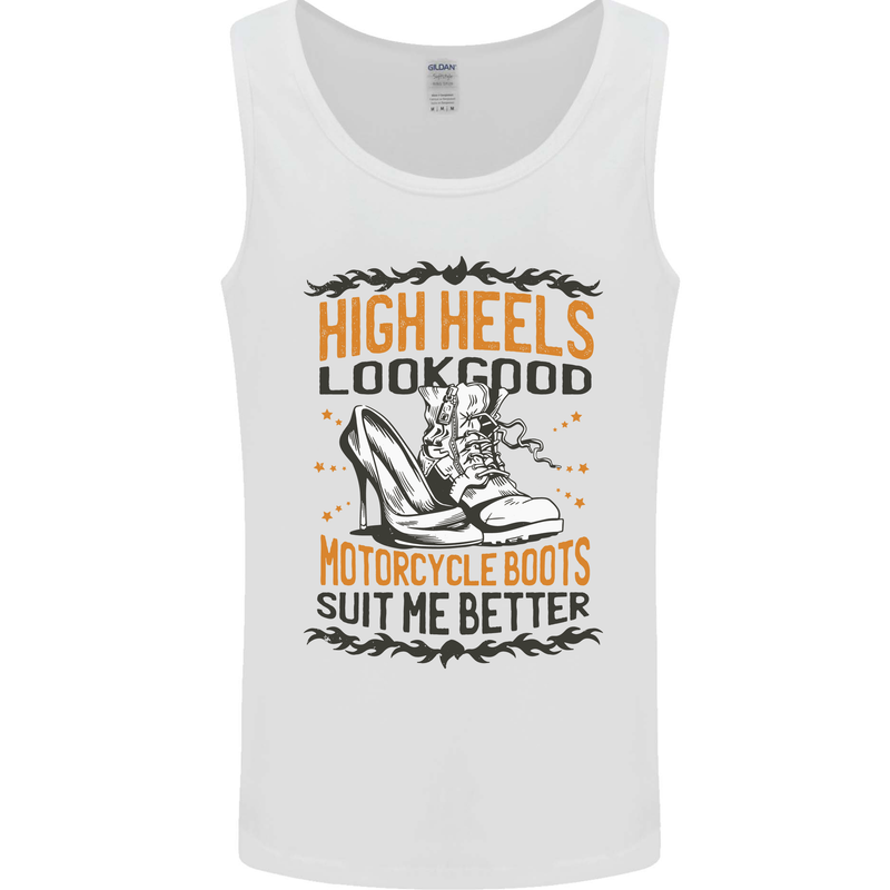 Female Biker Boots Funny Motorcycle Mens Vest Tank Top White