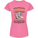 Female Biker Boots Funny Motorcycle Womens Petite Cut T-Shirt Azalea