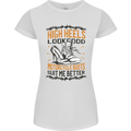 Female Biker Boots Funny Motorcycle Womens Petite Cut T-Shirt White