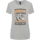 Female Biker Boots Funny Motorcycle Womens Wider Cut T-Shirt Sports Grey