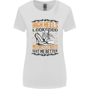 Female Biker Boots Funny Motorcycle Womens Wider Cut T-Shirt White