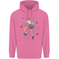 Female Rock Climber Climbing Wall Childrens Kids Hoodie Azalea