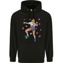 Female Rock Climber Climbing Wall Childrens Kids Hoodie Black