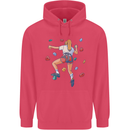 Female Rock Climber Climbing Wall Childrens Kids Hoodie Heliconia
