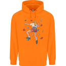 Female Rock Climber Climbing Wall Childrens Kids Hoodie Orange