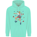 Female Rock Climber Climbing Wall Childrens Kids Hoodie Peppermint