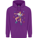 Female Rock Climber Climbing Wall Childrens Kids Hoodie Purple