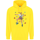 Female Rock Climber Climbing Wall Childrens Kids Hoodie Yellow