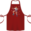 Female Rock Climber Climbing Wall Cotton Apron 100% Organic Maroon