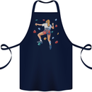 Female Rock Climber Climbing Wall Cotton Apron 100% Organic Navy Blue