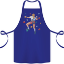 Female Rock Climber Climbing Wall Cotton Apron 100% Organic Royal Blue