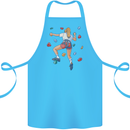 Female Rock Climber Climbing Wall Cotton Apron 100% Organic Turquoise