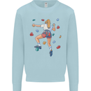 Female Rock Climber Climbing Wall Kids Sweatshirt Jumper Light Blue