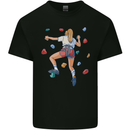 Female Rock Climber Climbing Wall Mens Cotton T-Shirt Tee Top Black