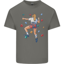 Female Rock Climber Climbing Wall Mens Cotton T-Shirt Tee Top Charcoal