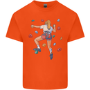 Female Rock Climber Climbing Wall Mens Cotton T-Shirt Tee Top Orange