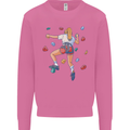 Female Rock Climber Climbing Wall Mens Sweatshirt Jumper Azalea