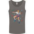 Female Rock Climber Climbing Wall Mens Vest Tank Top Charcoal