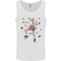 Female Rock Climber Climbing Wall Mens Vest Tank Top White