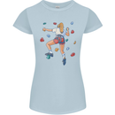 Female Rock Climber Climbing Wall Womens Petite Cut T-Shirt Light Blue