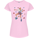 Female Rock Climber Climbing Wall Womens Petite Cut T-Shirt Light Pink
