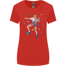 Female Rock Climber Climbing Wall Womens Wider Cut T-Shirt Red