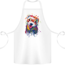 Ferret Watercolour Cotton Apron 100% Organic White