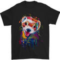 Ferret Watercolour Mens T-Shirt Cotton Gildan Black