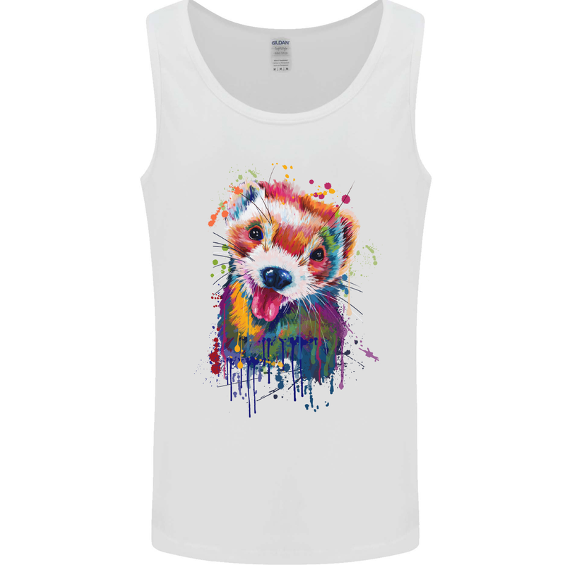Ferret Watercolour Mens Vest Tank Top White