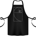 Fibonacci Spiral Golden Geometry Maths Cotton Apron 100% Organic Black