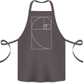 Fibonacci Spiral Golden Geometry Maths Cotton Apron 100% Organic Dark Grey