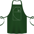 Fibonacci Spiral Golden Geometry Maths Cotton Apron 100% Organic Forest Green