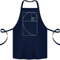 Fibonacci Spiral Golden Geometry Maths Cotton Apron 100% Organic Navy Blue