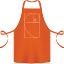 Fibonacci Spiral Golden Geometry Maths Cotton Apron 100% Organic Orange