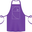 Fibonacci Spiral Golden Geometry Maths Cotton Apron 100% Organic Purple