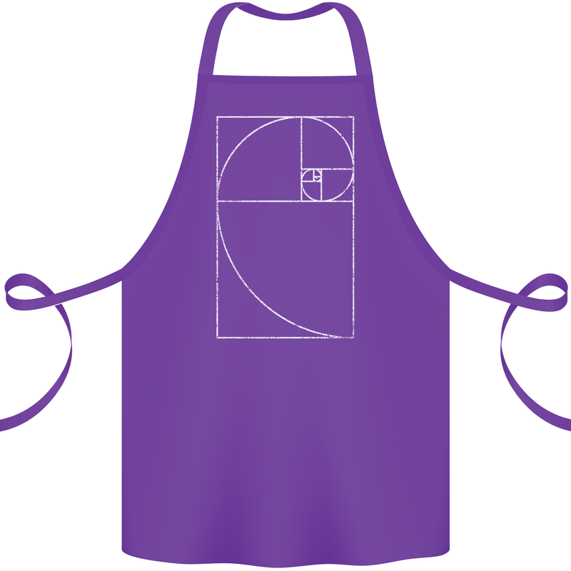 Fibonacci Spiral Golden Geometry Maths Cotton Apron 100% Organic Purple