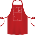 Fibonacci Spiral Golden Geometry Maths Cotton Apron 100% Organic Red