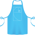 Fibonacci Spiral Golden Geometry Maths Cotton Apron 100% Organic Turquoise