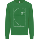Fibonacci Spiral Golden Geometry Maths Kids Sweatshirt Jumper Irish Green