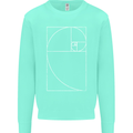 Fibonacci Spiral Golden Geometry Maths Kids Sweatshirt Jumper Peppermint
