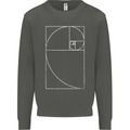 Fibonacci Spiral Golden Geometry Maths Kids Sweatshirt Jumper Storm Grey